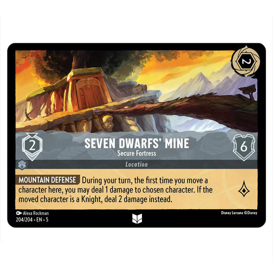 Seven Dwarfs' Mine - Secure Fortress 204/204 card from the Lorcana set Shimmering Skies