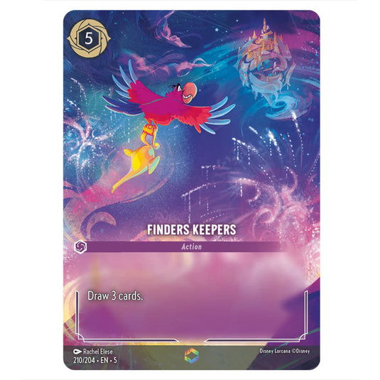 Finders Keepers 210/204 card from the Lorcana set Shimmering Skies