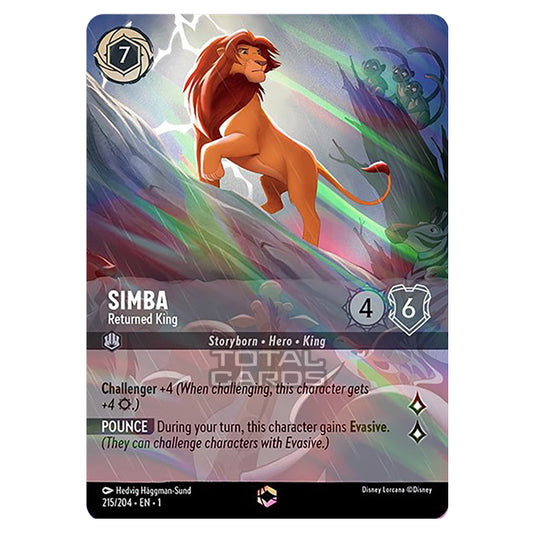 Lorcana - The First Chapter - Simba - Returned King (Enchanted) - 215/ Lorcana - The First Chapter - Simba - Returned King (Enchanted) - 215/