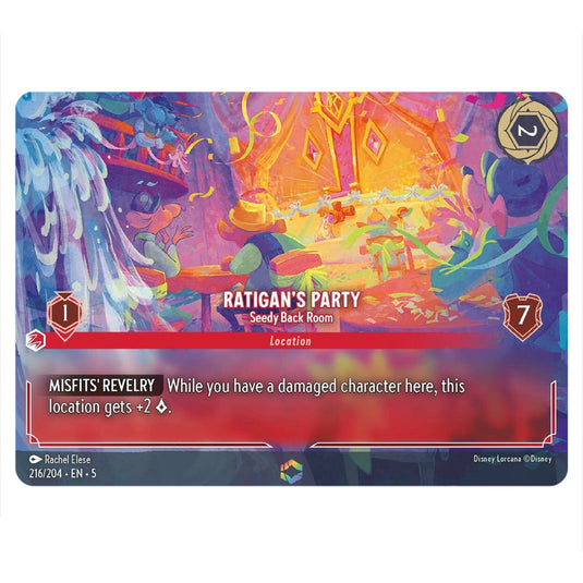 Ratigan's Party - Seedy Back Room 216/204 card from the Lorcana set Shimmering Skies