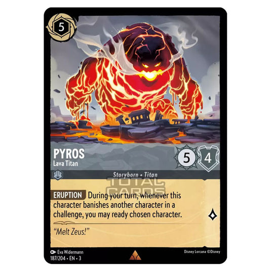 Lorcana - Into the Inklands - Pyros - Lava Titan (Rare) - 187/204 Lorcana - Into the Inklands - Pyros - Lava Titan (Rare) - 187/204