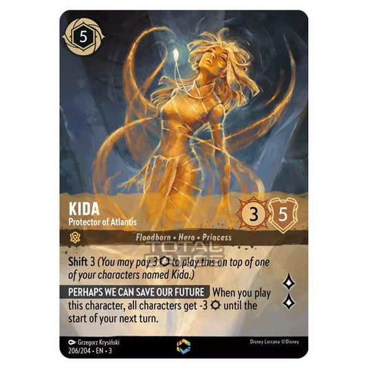 Lorcana - Into the Inklands - Kida - Protector of Atlantis (Enchanted) - 206/204 Lorcana - Into the Inklands - Kida - Protector of Atlantis (Enchanted) - 206/204
