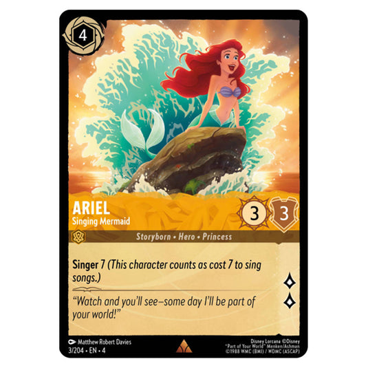 Lorcana - Ursula's Return - Ariel - Singing Mermaid (Rare) - 3/204