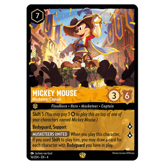 Lorcana - Ursula's Return - Mickey Mouse - Musketeer Captain (Legendary) - 16/204