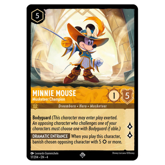 Lorcana - Ursula's Return - Minnie Mouse - Musketeer Champion (Super Rare) - 17/204