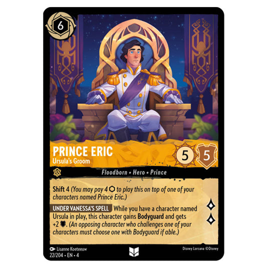 Lorcana - Ursula's Return - Prince Eric - Ursula's Groom (Uncommon) - 22/204