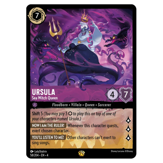 Lorcana - Ursula's Return - Ursula - Sea Witch Queen (Legendary) - 58/ Lorcana - Ursula's Return - Ursula - Sea Witch Queen (Legendary) - 58/