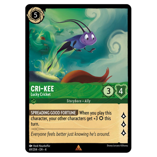 Lorcana - Ursula's Return - Cri-Kee - Lucky Cricket (Rare) - 69/204 Lorcana - Ursula's Return - Cri-Kee - Lucky Cricket (Rare) - 69/204