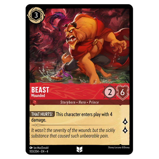 lorcana beauty and the beast cards Lorcana - Ursula's Return - Beast - Wounded (Uncommon)