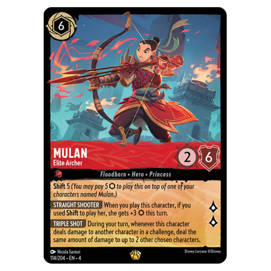 Lorcana - Ursula's Return - Mulan - Elite Archer (Legendary) - 114/204 Lorcana - Ursula's Return - Mulan - Elite Archer (Legendary) - 114/204