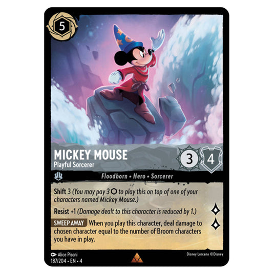 Lorcana - Ursula's Return - Mickey Mouse - Playful Sorcerer (Rare) - 187/204