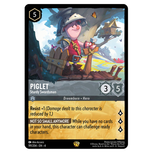 Lorcana - Ursula's Return - Piglet - Sturdy Swordsman (Legendary) - 191/204