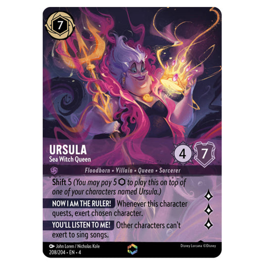ursula's return lorcana card list Lorcana - Ursula's Return - Ursula - Sea Witch Queen (Enchanted)