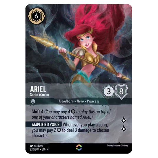 Lorcana - Ursula's Return - Ariel - Sonic Warrior (Enchanted) - 220/204