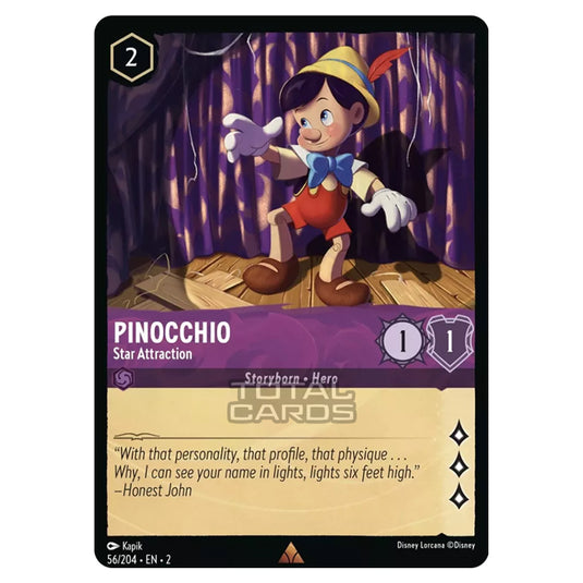 Lorcana - Rise of the Floodborn - Pinocchio - Star Attraction (Rare) - 056/204