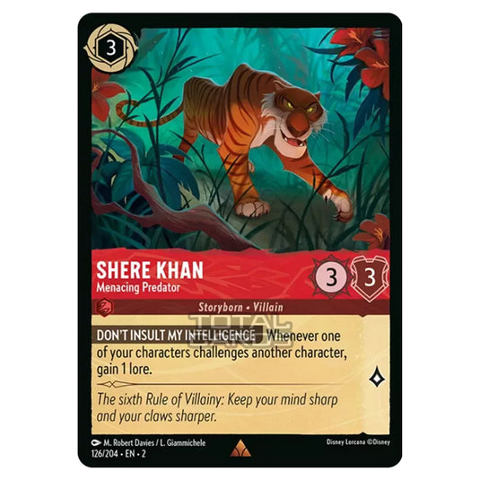 Lorcana - Rise of the Floodborn - Shere Khan - Menacing Predator (Rare) - 126/204