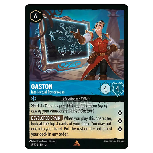 Lorcana - Rise of the Floodborn - Gaston - Intellectual Powerhouse (Rare) - 147/204