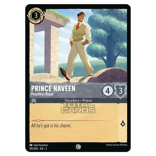 Lorcana - Rise of the Floodborn - Prince Naveen - Penniless Royal (Common) - 191/204