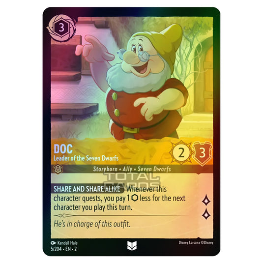 Lorcana - Rise of the Floodborn - Doc - Leader of the Seven Dwarfs (Uncommon) - 005/204 (Foil)