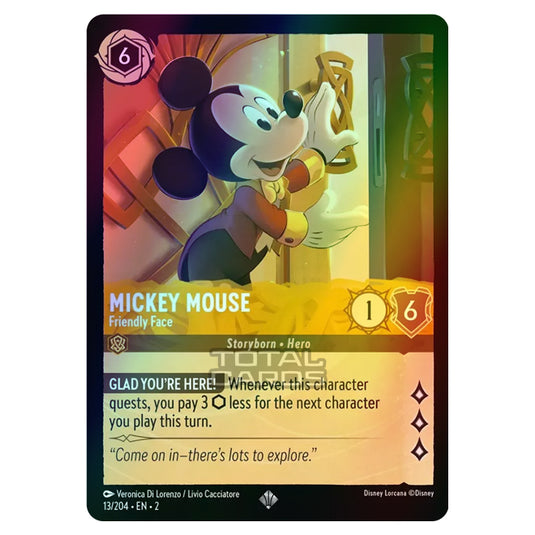 Lorcana - Rise of the Floodborn - Mickey Mouse - Friendly Face (Super Rare) - 013/204 (Foil)