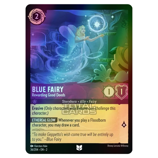 Lorcana - Rise of the Floodborn - Blue Fairy - Rewarding Good Deeds (Uncommon) - 036/204 (Foil)