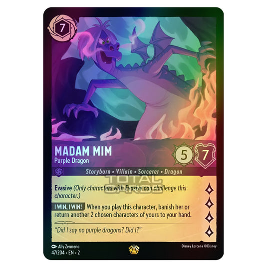 Lorcana - Rise of the Floodborn - Madam Mim - Purple Dragon (Legendary) - 047/204 (Foil)