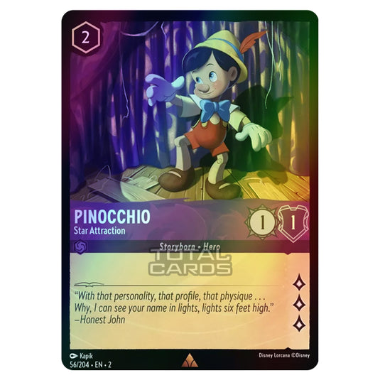 Lorcana - Rise of the Floodborn - Pinocchio - Star Attraction (Rare) - 056/204 (Foil)