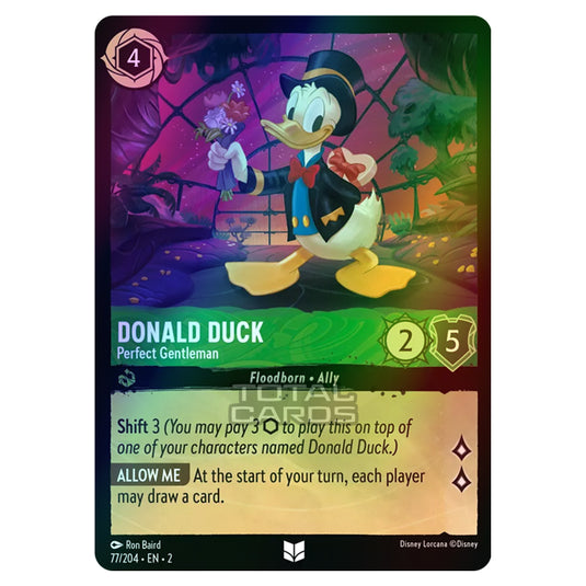 Lorcana - Rise of the Floodborn - Donald Duck - Perfect Gentleman (Uncommon) - 077/204 (Foil)