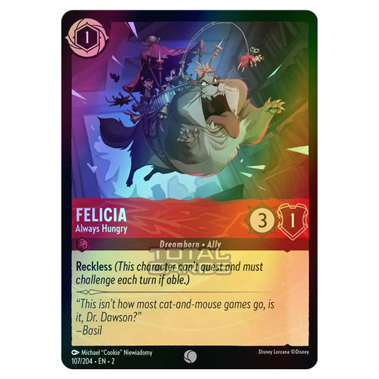 Lorcana - Rise of the Floodborn - Felicia - Always Hungry (Common) - 107/204 (Foil)