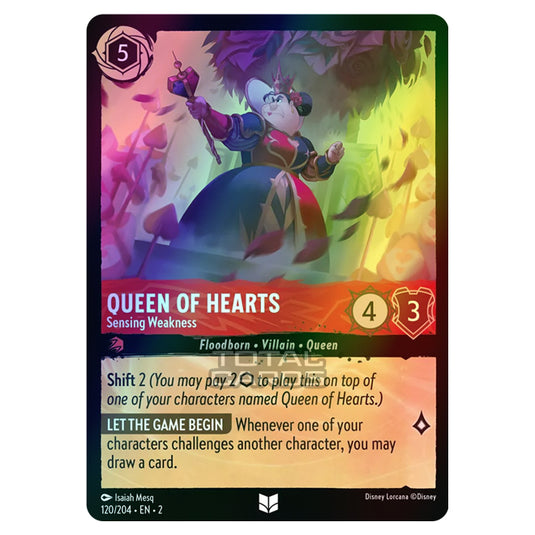 Lorcana - Rise of the Floodborn - Queen of Hearts - Sensing Weakness (Uncommon) - 120/204 (Foil)