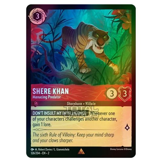 Lorcana - Rise of the Floodborn - Shere Khan - Menacing Predator (Rare) - 126/204 (Foil)