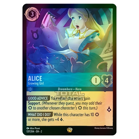 Lorcana - Rise of the Floodborn - Alice - Growing Girl (Legendary) - 137/204 (Foil)