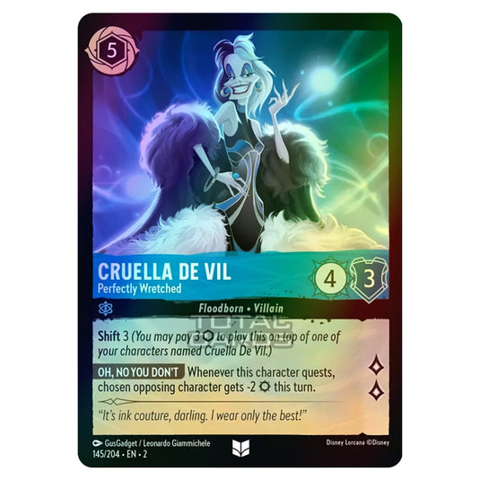 cruella deville lorcana card Lorcana - Rise of the Floodborn - Cruella De Vil - Perfectly Wretched (Uncommon)