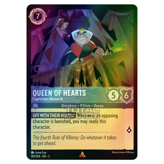 Lorcana - Rise of the Floodborn - Queen of Hearts - Capricious Monarch (Rare) - 192/204 (Foil)