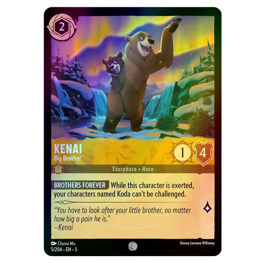 Kenai - Big Brother 5/204 foil card from the Lorcana set Shimmering Skies