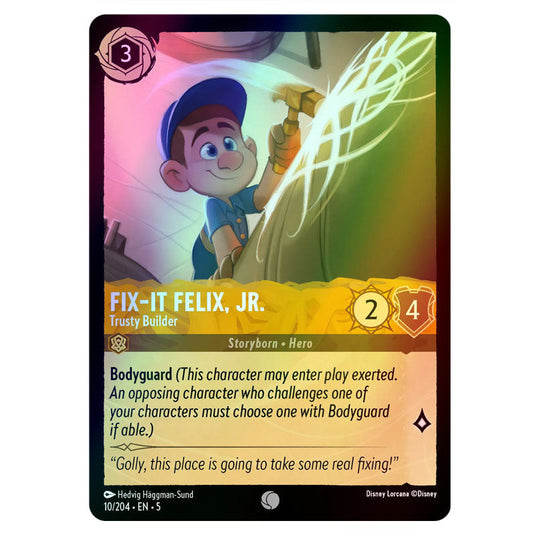 Fix-It Felix, Jr. - Trusty Builder 10/204 foil card from the Lorcana set Shimmering Skies