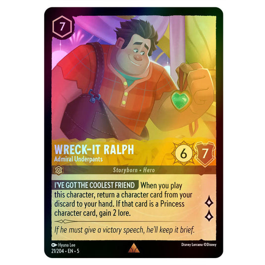 Wreck-It Ralph - Admiral Underpants 21/204 foil card from the Lorcana set Shimmering Skies