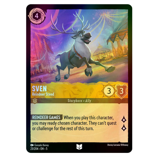 Sven - Reindeer Steed 23/204 foil card from the Lorcana set Shimmering Skies