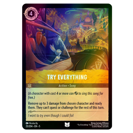 Try Everything 25/204 foil card from the Lorcana set Shimmering Skies