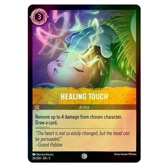 Healing Touch 26/204 foil card from the Lorcana set Shimmering Skies