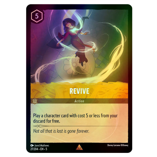 Revive 27/204 foil card from the Lorcana set Shimmering Skies