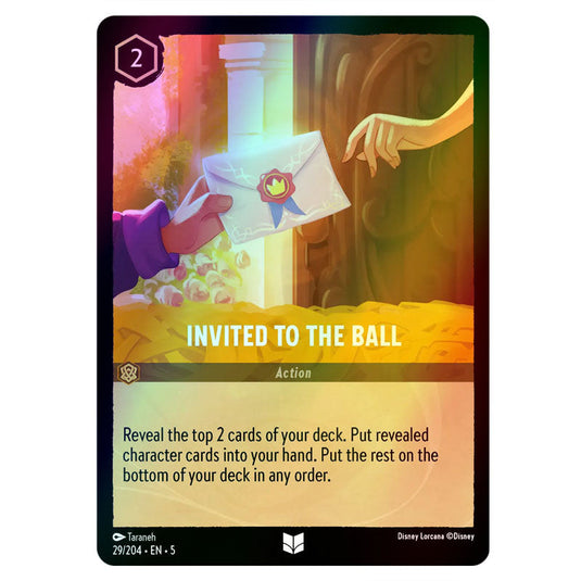 Invited to the Ball 29/204 foil card from the Lorcana set Shimmering Skies