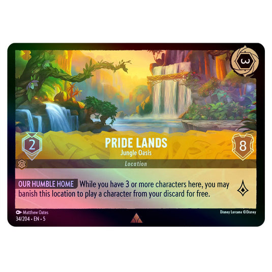 Pride Lands - Jungle Oasis 34/204 foil card from the Lorcana set Shimmering Skies