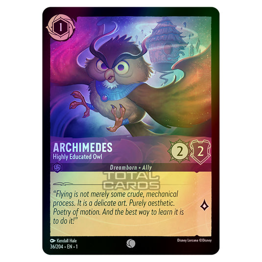 Lorcana - The First Chapter - Archimedes - Highly Educated Owl (Common) - 36/204 (Foil)