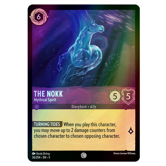 The Nokk - Mythical Spirit 36/204 foil card from the Lorcana set Shimmering Skies