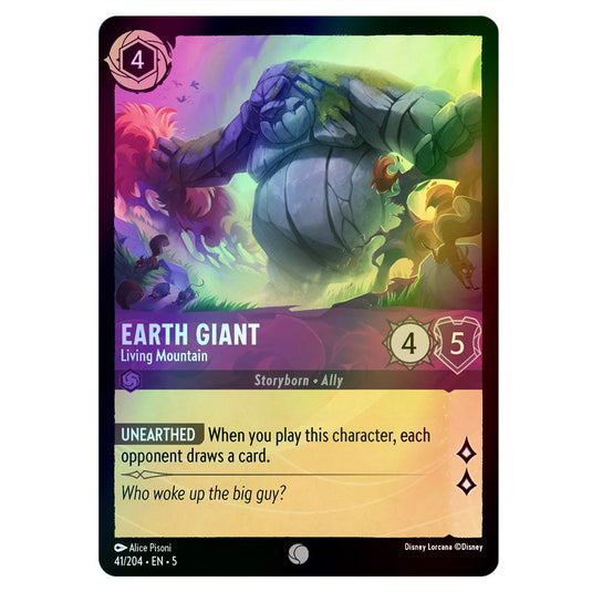 Earth Giant - Living Mountain 41/204 foil card from the Lorcana set Shimmering Skies