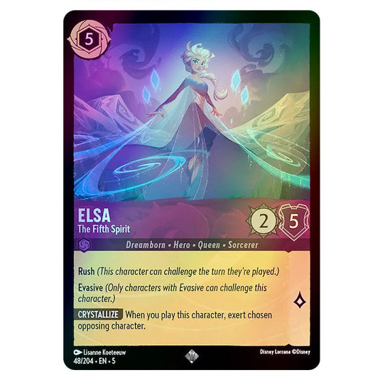 Elsa - The Fifth Spirit 48/204 foil card from the Lorcana set Shimmering Skies