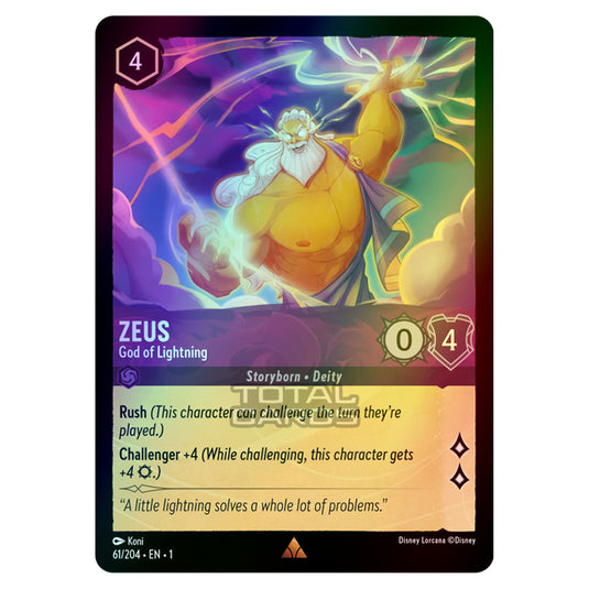 Lorcana - The First Chapter - Zeus - God of Lightning (Rare) - 61/204 (Foil)