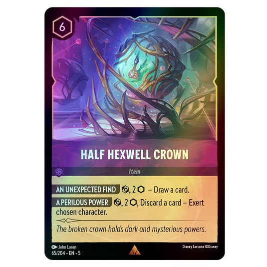 Half Hexwell Crown 65/204 foil card from the Lorcana set Shimmering Skies