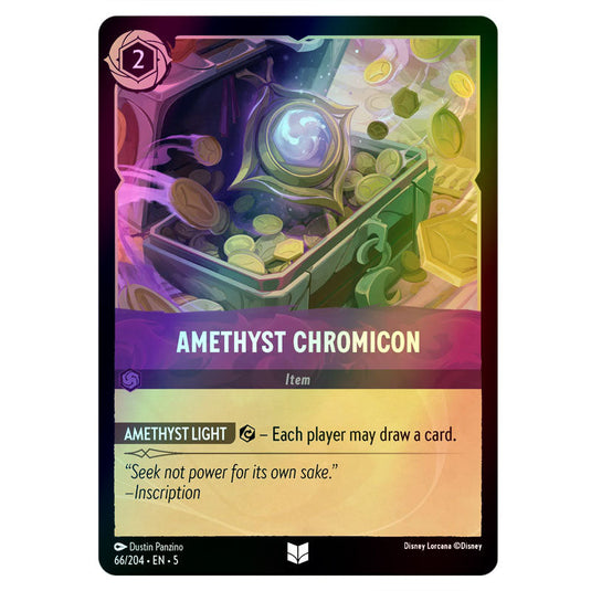 Amethyst Chromicon 66/204 foil card from the Lorcana set Shimmering Skies